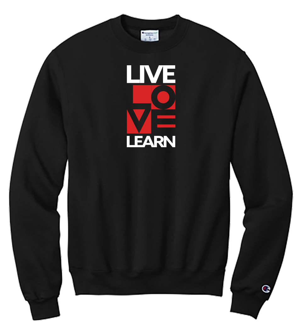 New Black Live Love Learn Crew Neck Sweatshirt