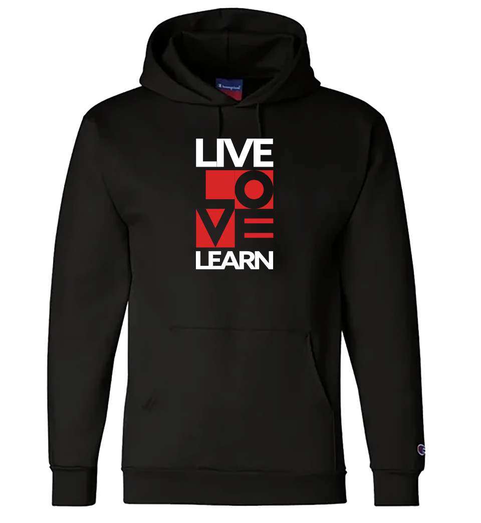 New Black Live Love Learn Hoodie